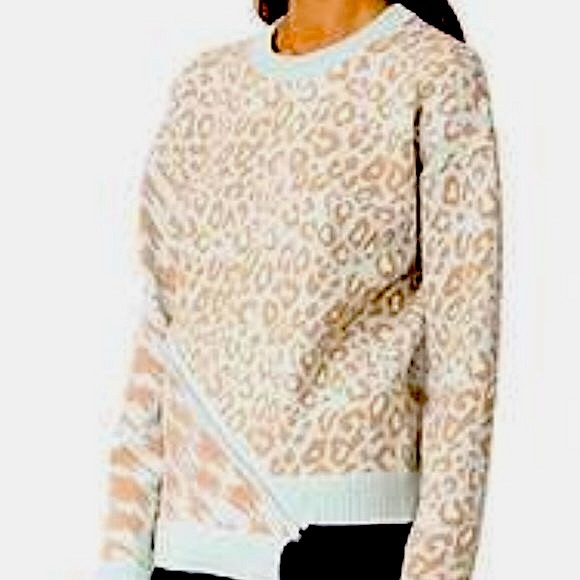 Opening Ceremony Glacier Blue Animal Zip Sweater - Picture 7 of 12